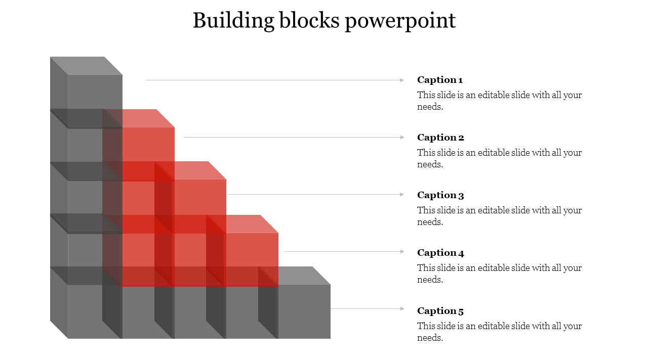 Customized Building Blocks PowerPoint Template Designs
